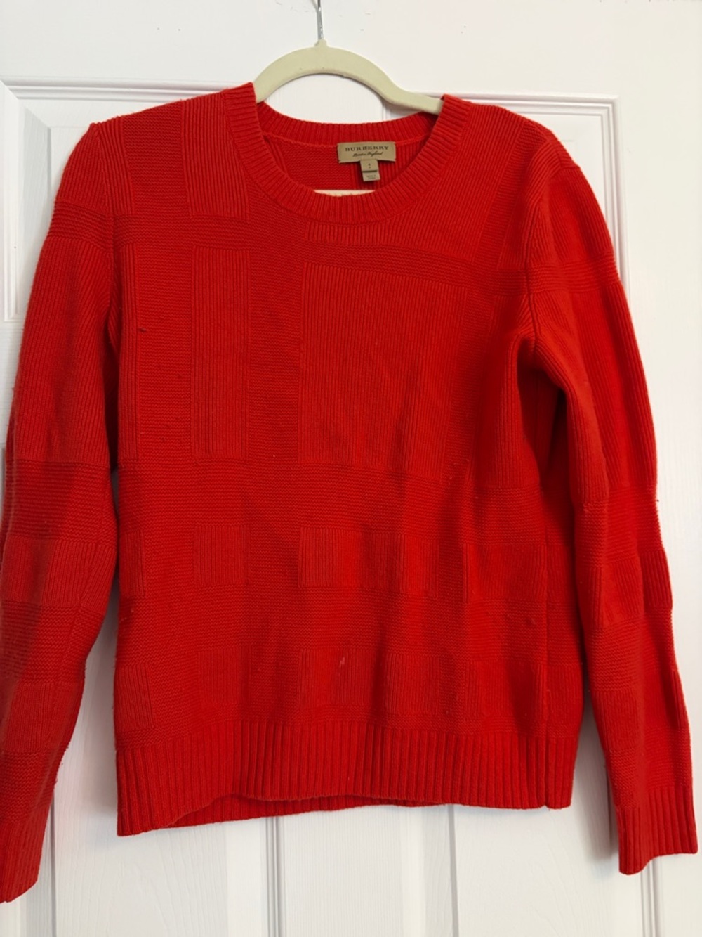 Burberry Red Textured Crew Neck Sweater - Women